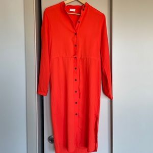 Red shirt dress